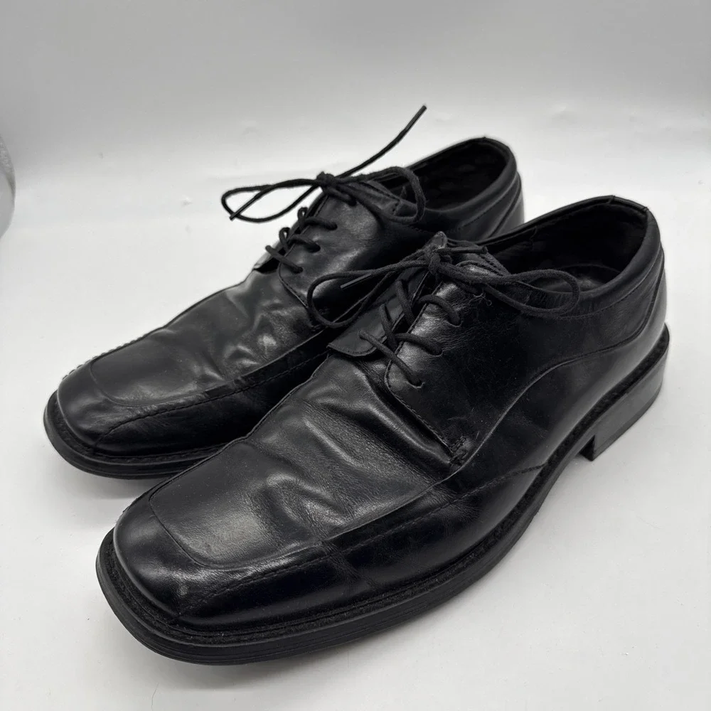 Florsheim Mens Oxford Dress Shoes Square Toe Size 9.5M Black Leather